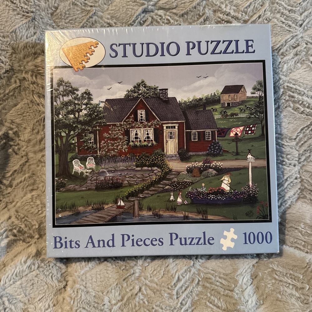 Sealed Studio Puzzle Bits & Pieces 1000 Pc Helping Grandma In Her Garden 20x27